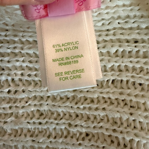 Lilly Pulitzer Cream Open Front Vest Cardigan Large - Picture 3 of 6